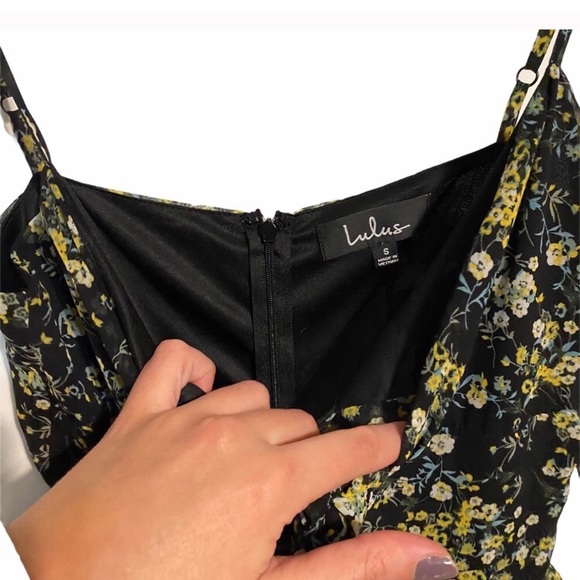 Lulus Black Main Squeeze Floral Ruffle Mini Dress - Picture 5 of 6